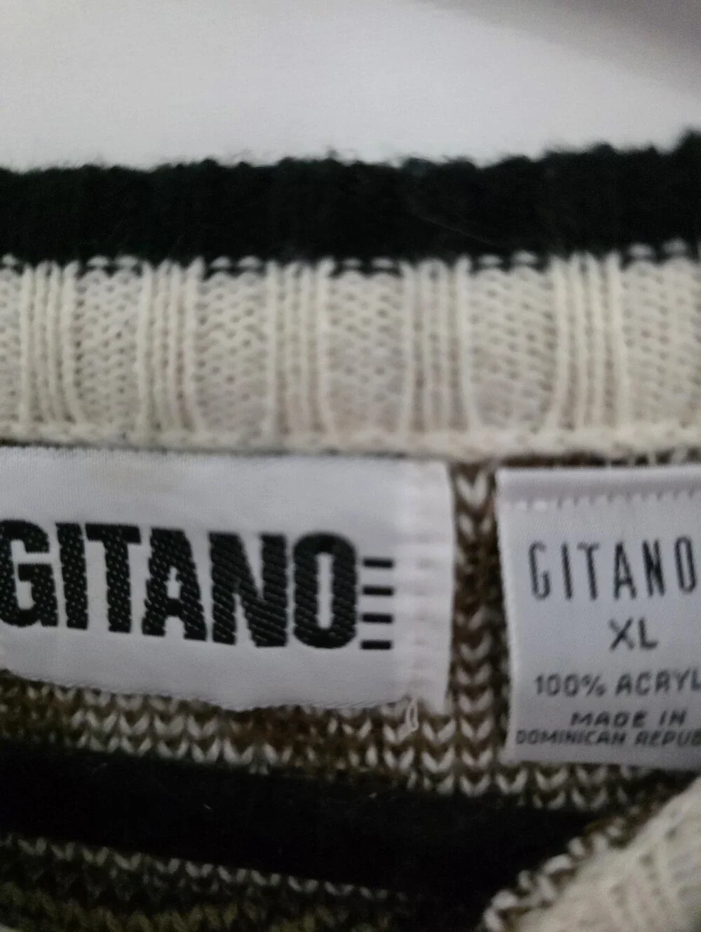 GITANO Vintage 90s Retro Pullover Southwest AZTEC Style Crew Neck Sweater Men XL